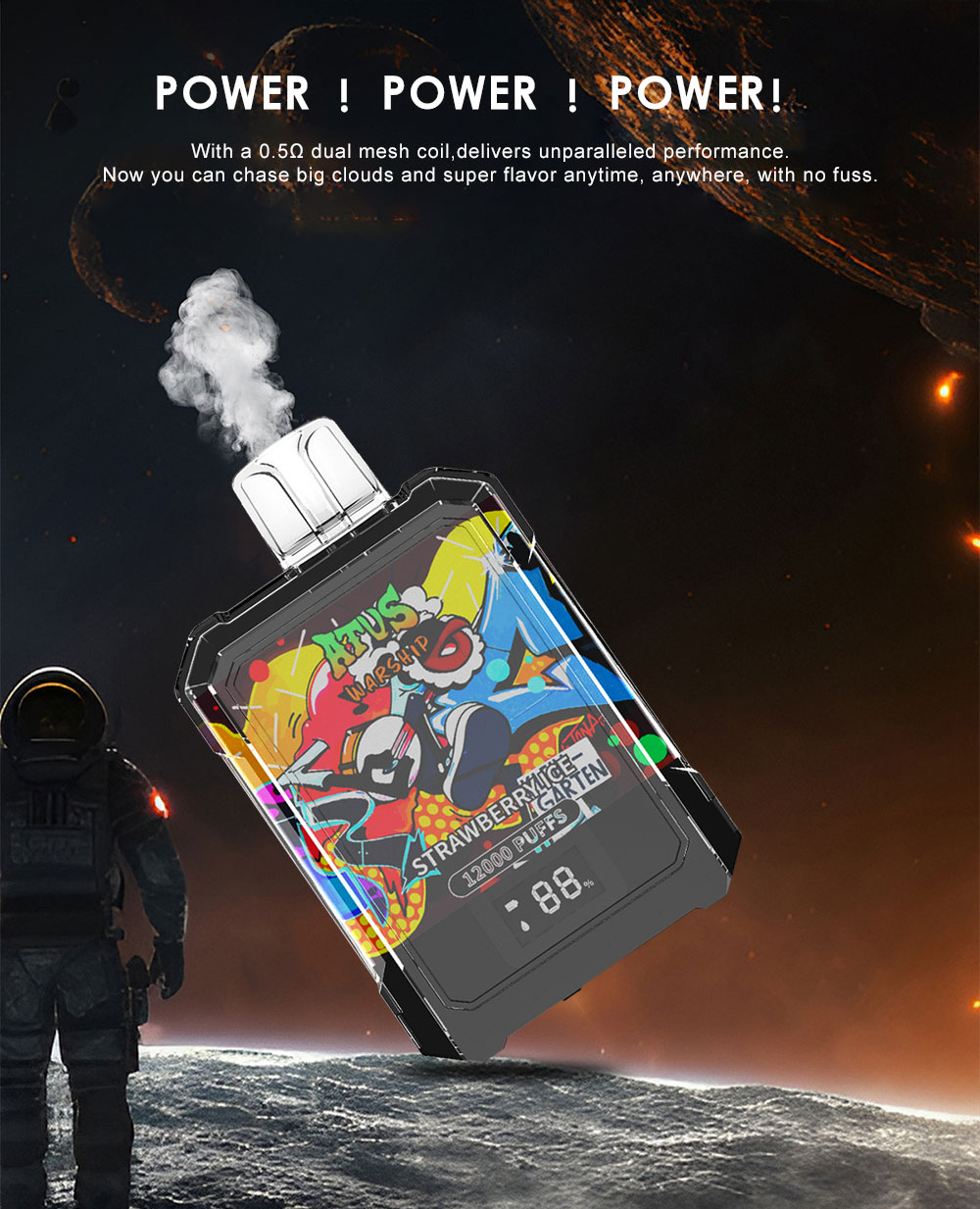 DE013A 12000 Puffs New Mexico NM USA Disposable Vapes with LED display screen and adjustable airflow ATVS Vape