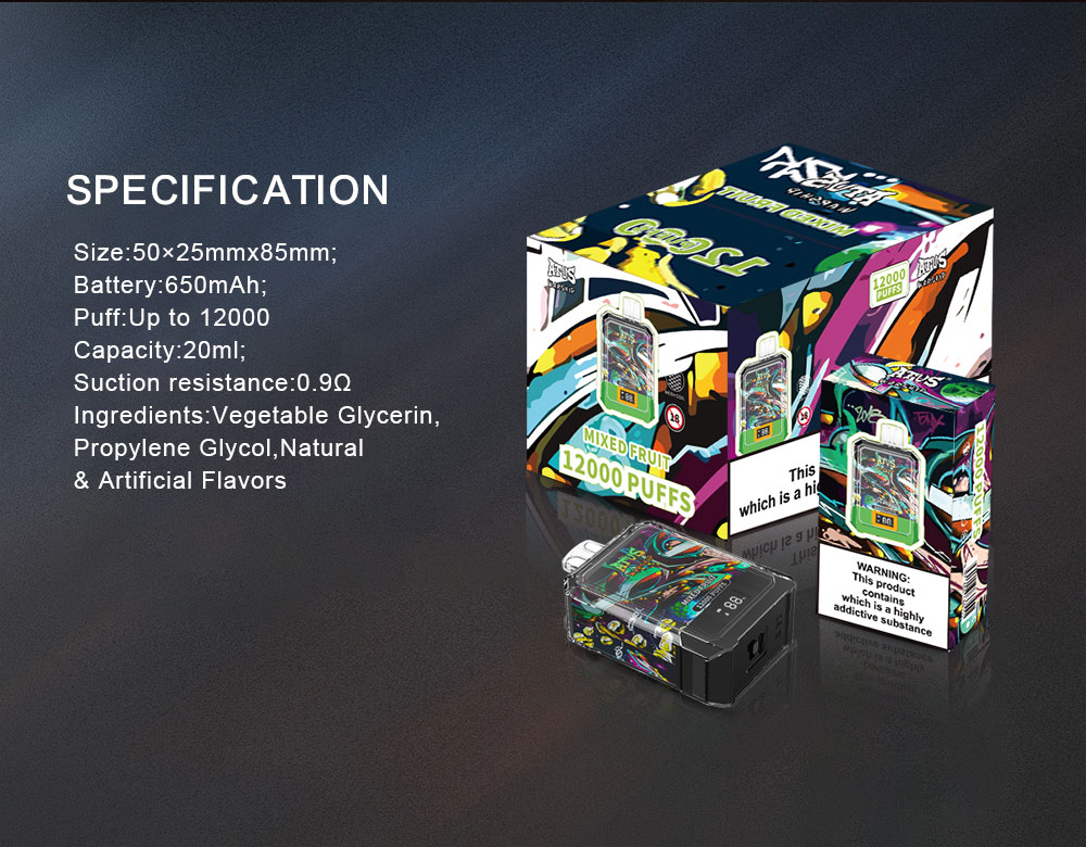 DE013A 12000 Puffs New Mexico NM USA Disposable Vapes with LED display screen and adjustable airflow ATVS Vape
