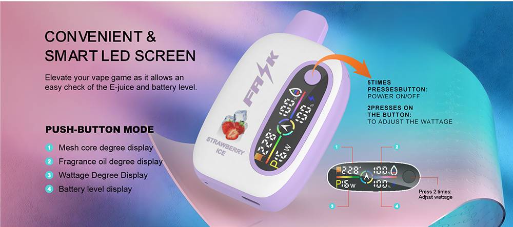 DE016 New Mexico NM USA 25000 Puffs Disposable Vape with LED display screen and adjustable airflow rechargeable