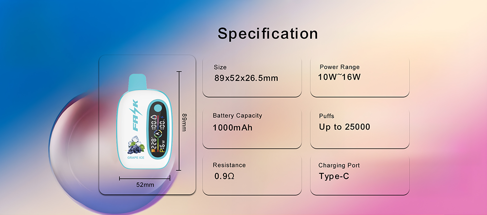 DE016 New Mexico NM USA 25000 Puffs Disposable Vape with LED display screen and adjustable airflow rechargeable