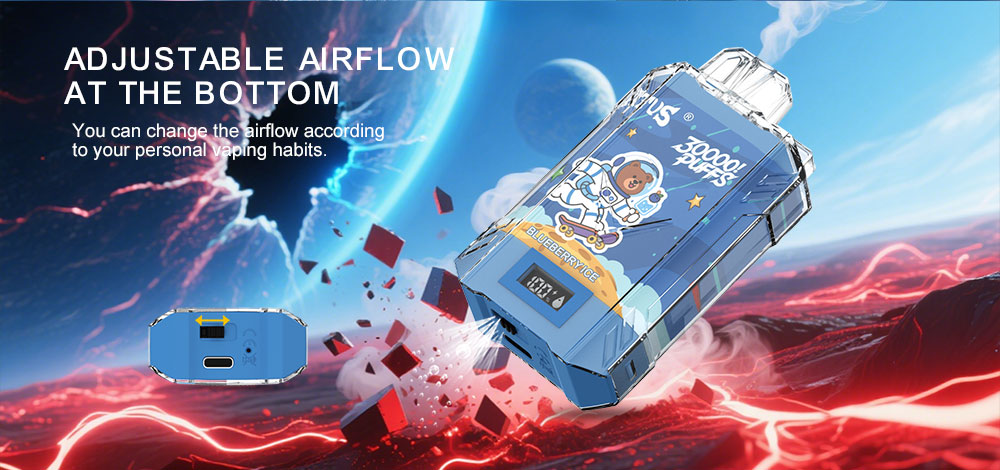 DE017 New Mexico NM USA 30000 Puffs Disposabl Vape with LED display screen and adjustable airflow rechargeable