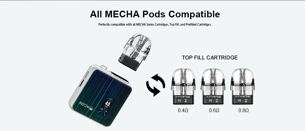 DE019 New Mexico NM USA Refillable Pod Kit System Device ATVS Vape