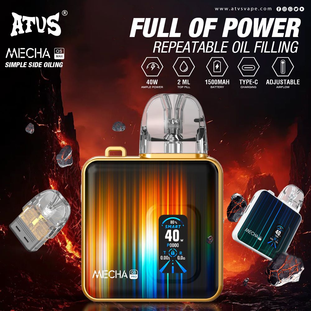 Refillable Pod Kit System Device EU Wholesale ATVS Type-C Rechargeable Electronic Cigarette Disposable Smoking Vape open pod vape