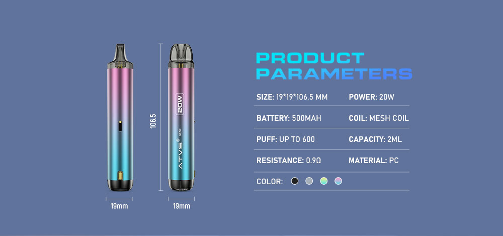 DE020 New Mexico NM USA Refillable Pod Kit System Device with Adjustable Airflow MTL RDL ATVS Vape