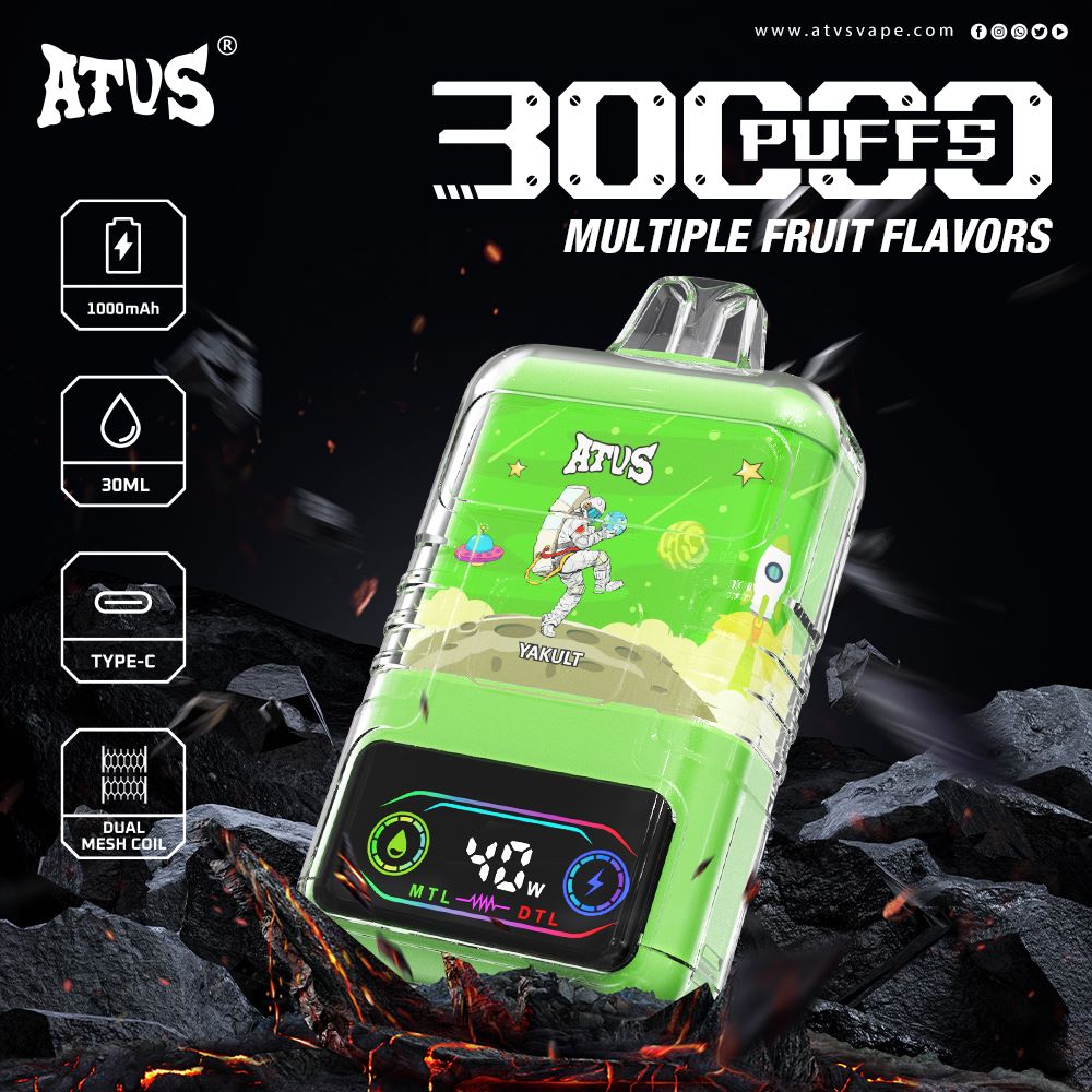 30000 Puffs Disposable Vape with LED display screen and adjustable airflow MTL DTL Portable Mini vape 30K Puffs ATVS 30ml Vape Device Type C Rechargeable Disposable Kit vape israel
