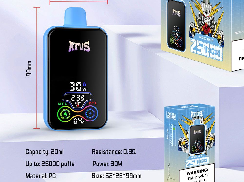 DE022 New Mexico NM USA 25000 Puffs Disposable Vape with Full screen rechargeable and adjustable airflow ATVS Vape