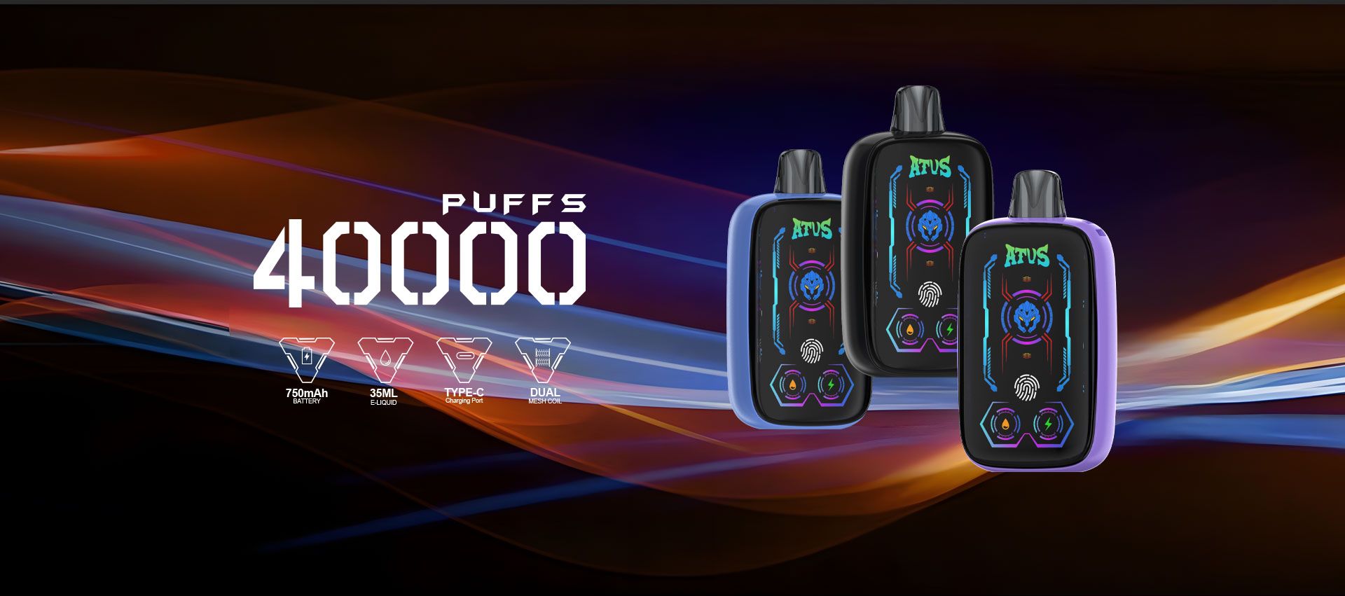 DE023 New Mexico NM USA 40000 Puffs Disposable Vape with Full screen rechargeable and adjustable airflow ATVS Vape
