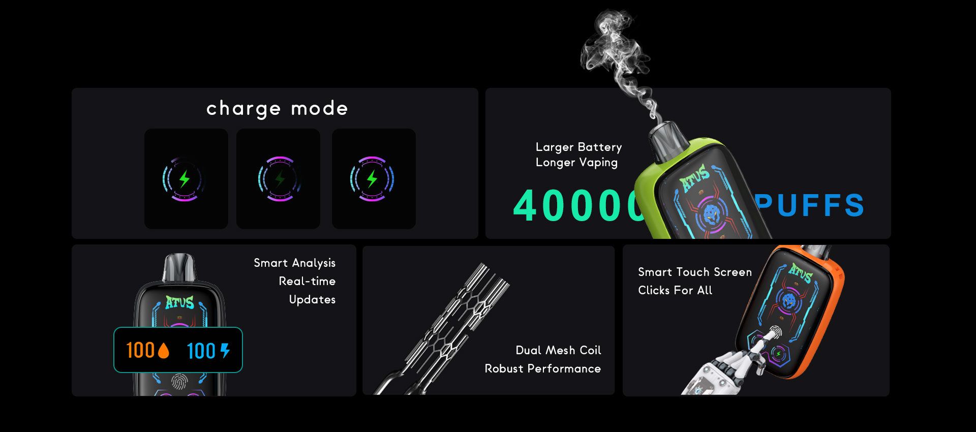 DE023 New Mexico NM USA 40000 Puffs Disposable Vape with Full screen rechargeable and adjustable airflow ATVS Vape