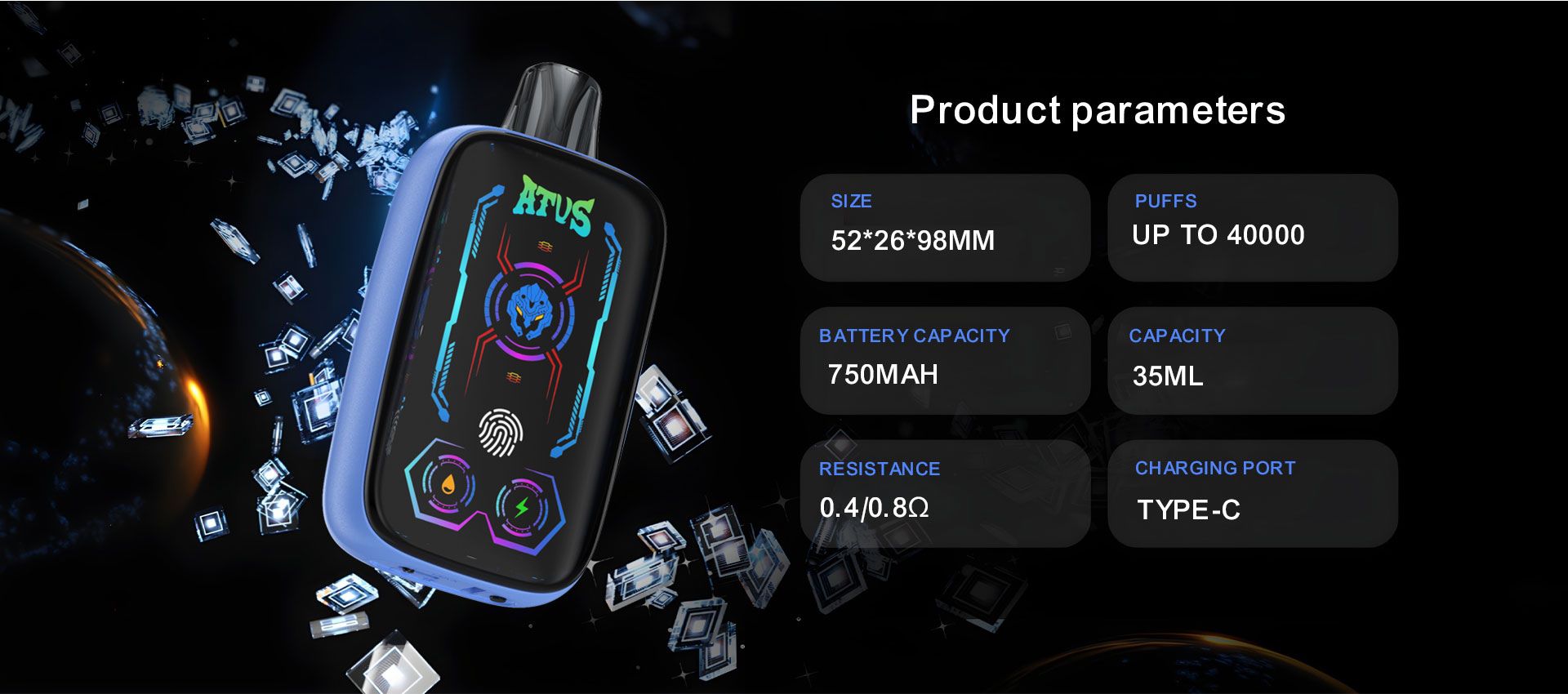 DE023 New Mexico NM USA 40000 Puffs Disposable Vape with Full screen rechargeable and adjustable airflow ATVS Vape