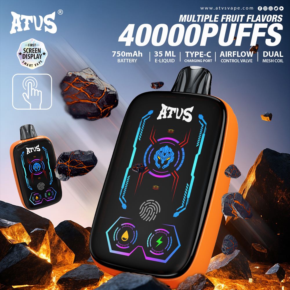 40000 Puffs Disposable Vape with Full screen rechargeable and adjustable airflow Sleek Portable ATVS 35ml Disposable Vape 0% Nicotine Market Stock wholesale vape