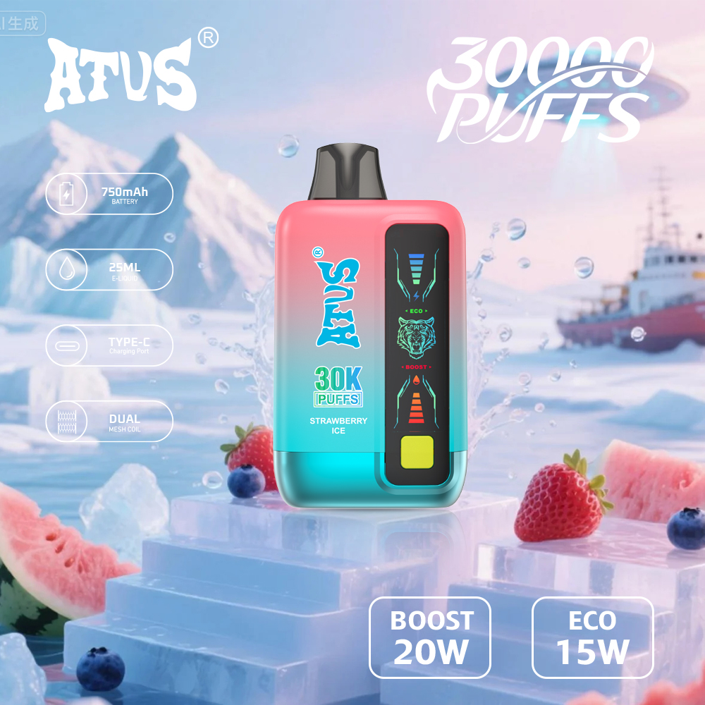 30000 Puffs Disposable Vape with LED display screen and adjustable airflow Best Selling ATVS Pen Style LED Display Electronic Cigarette 30K Puffs Vape