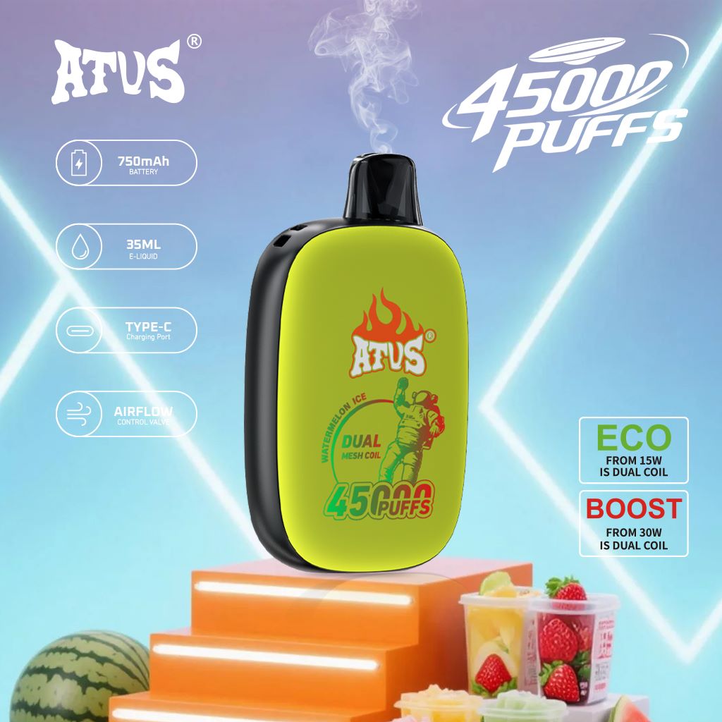 45000 Puffs Disposable Vape with rechargeable and adjustable airflow Made in China dual mesh coil ATVS Fruit Flavor Electronic Cigarette Web Price