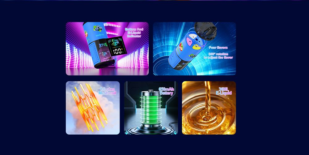 DE030 New Mexico NM USA 60000 Puffs Disposable Vape with LED Display Screen and Adjustable Airflow Rechargeable ATVS Vape